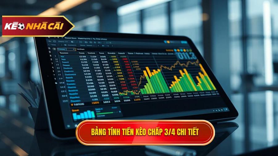 Bảng tính tiền chi tiết cho Kèo chấp 3/4 (0.75)